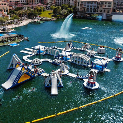 jogos infláveis Aqua Park Obstacle For Beach da água do lago do PVC de 0.9mm