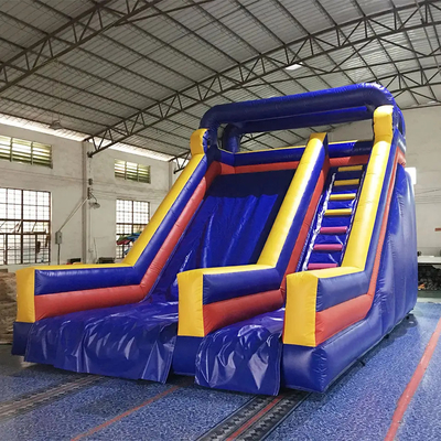 Slides de água infláveis de lonas comerciais Slides azuis para a família