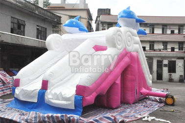 do rosa material do golfinho de encerado do Pvc de 0.55mm corrediça inflável para a piscina