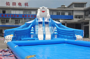 Parque inflável gigante da água do urso exterior com material de encerado do PVC de EN14960 0.55mm