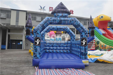 do bloco azul inflável do leão-de-chácara do PVC de 0.55mm castelo Bouncy da casa para o festival de Dia das Bruxas