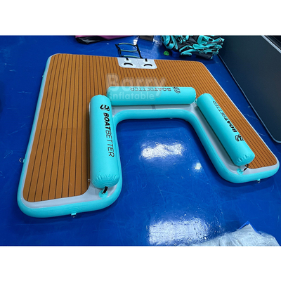 Plataforma flutuante de lago em forma de U Plataforma de natação inflável Ilha de equipamentos de jogo personalizados