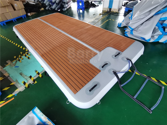 Doca flutuante inflável de 3 m para pescadores e entusiastas de desportos aquáticos
