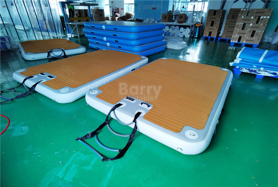 Outdoor Inflatable Swim Island Floating Raft, Inflatable Floating Water Jet Ski Dock Floats Platform With Ladder (Plataforma flutuante com escada)