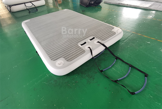 Ponto de fixação de queda portátil personalizado de PVC Teca Plataforma flutuante inflável Plataforma de água Dock