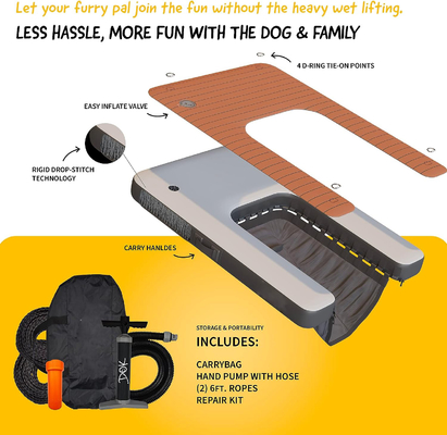 Logotipo personalizado Doca flutuante inflável DWF PVC lonas de água Rampa inflável para cães