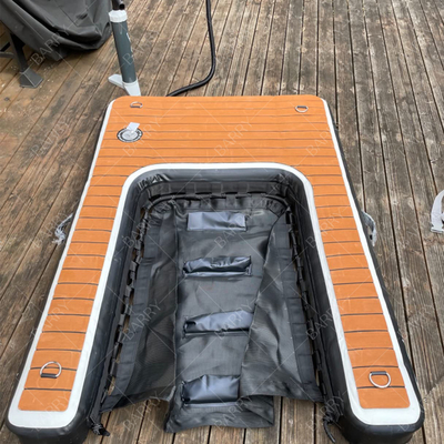 Rampa de cachorro portátil ajustável dobrável Rampa de doca de cachorro inflável Escada Animais de estimação Rampa de cachorro para piscinas, lagos, barcos e docas