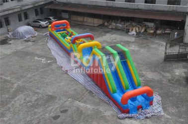 3 partes longas do equipamento Bouncy do curso de obstáculo do castelo para adultos e crianças