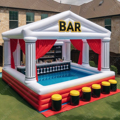 Backyard Floating Inflatable Water Pool Bar With Swimming Pool Inflatable Pool Bar Para Adultos e Crianças