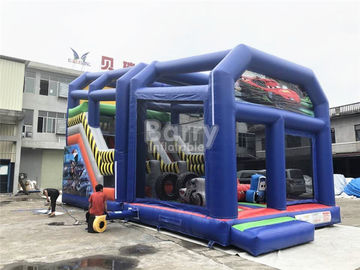 Corrediça Bouncy inflável dos desenhos animados exteriores para as crianças/criança com tampa do abrigo