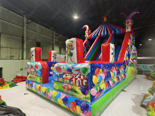 Slide inflável de palhaço 8x4.7x6.5m para festas de crianças Custom PVC