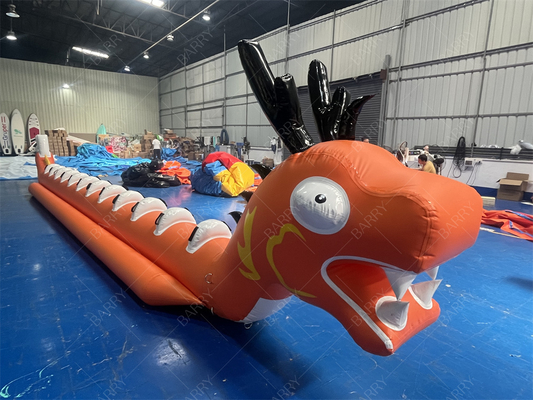 Brinquedo Aquático Jogo Dragão Marinho Forma Tubo Único 12 Pessoas Barco Banana Inflável Barco Voador
