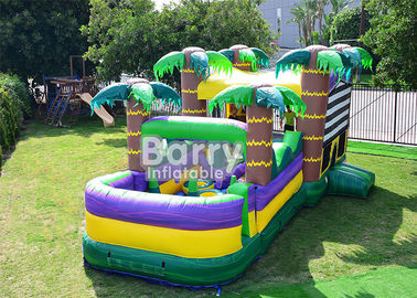 Casa do salto do obstáculo do Palm Beach de 30 FT, castelo Bouncy inflável com corrediça de água