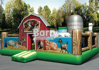 A criança exterior do campo de jogos salta o campo de jogos inflável da criança do pátio gigante da casa com Logo Printing bonito
