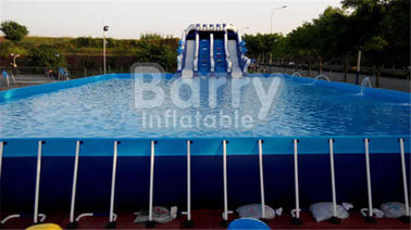 Piscina exterior do quadro do metal de encerado do PVC dos bens 0.9mm para o parque da água