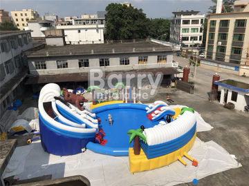Parque inflável da água do PVC Aquapark do costume com associação e corrediça para crianças