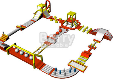 parque de flutuação inflável corrido Aqua da água do curso de obstáculo da água do PVC de 0.9mm