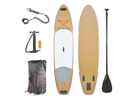 Placa de pá Standup de bambu comercial ajustada pescando o suporte acima da placa de pá Aqua Marina Sup Board
