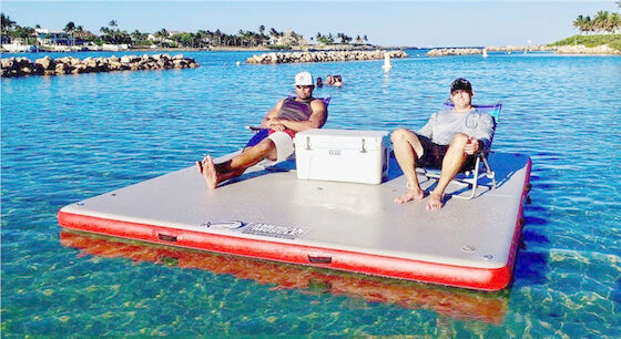 Ioga de flutuação Mat Inflatable Swim Platform Raft da ilha inflável do PVC