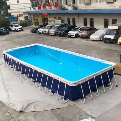 Piscina portátil do quadro do metal do PVC do em tamanho familiar acima da terra