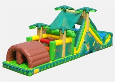 Curso de obstáculo inflável comercial, curso de obstáculo do leão-de-chácara do divertimento do elogio
