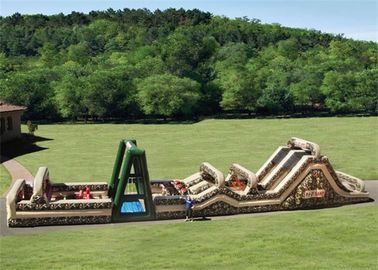 Obstáculos Comerciais Infláveis ​​Jogo de Esportes ao Ar Livre Sprint Race Boot Camp Campo de Assalto com Tema Militar Bounce