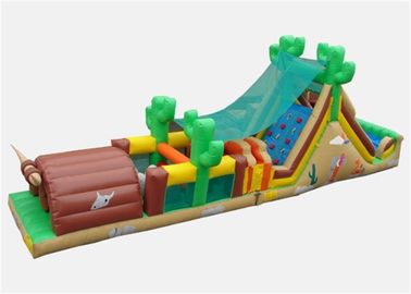 Jogos exteriores personalizados do curso de obstáculo infláveis com ventilador de ar