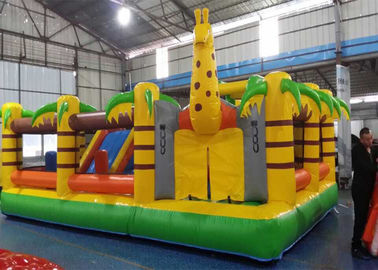 Castelo Bouncy inflável de encerado impertinente do PVC da palmeira para crianças