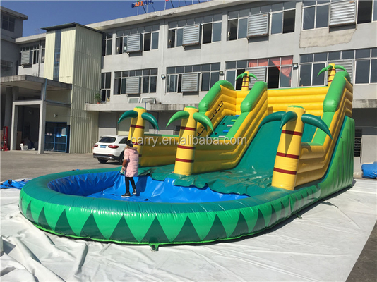 Chama inflável do Waterslide 12X5m da árvore de coco - retardador