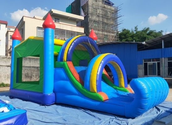 castelo Bouncy inflável do PVC de 0.55mm combinado com corrediça 8mLX4mWX4mH