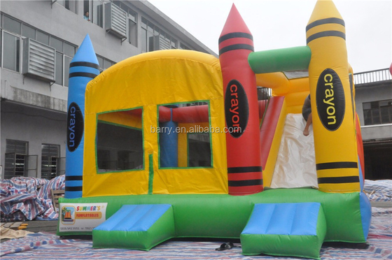 Encerado que salta combinado inflável do jogo Bouncy da corrediça do leão-de-chácara do castelo