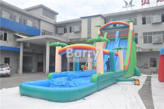 Material comercial do PVC de Tress Blow Up Water Slide 0.55mm da selva